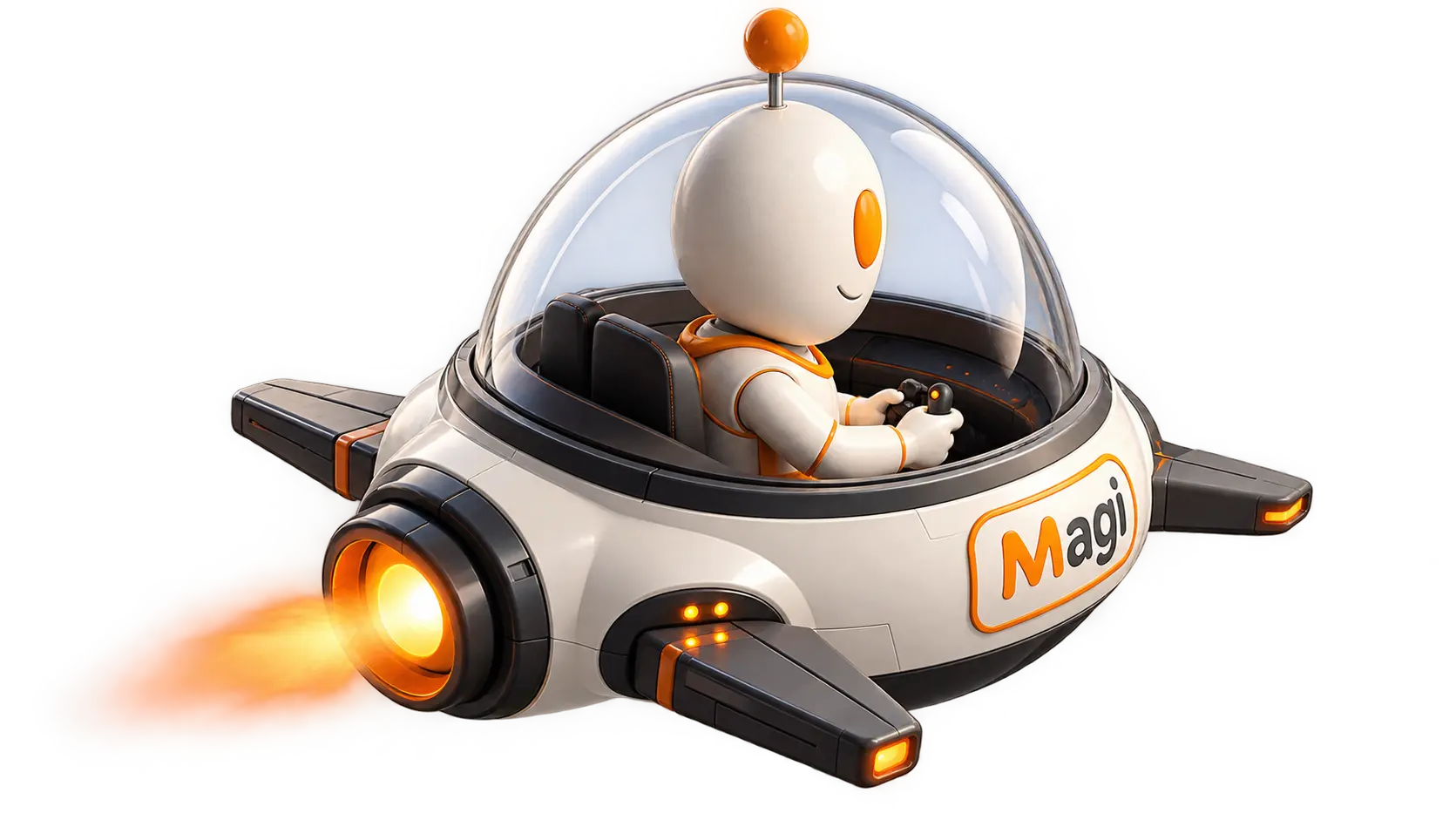 Magi en su nave espacial